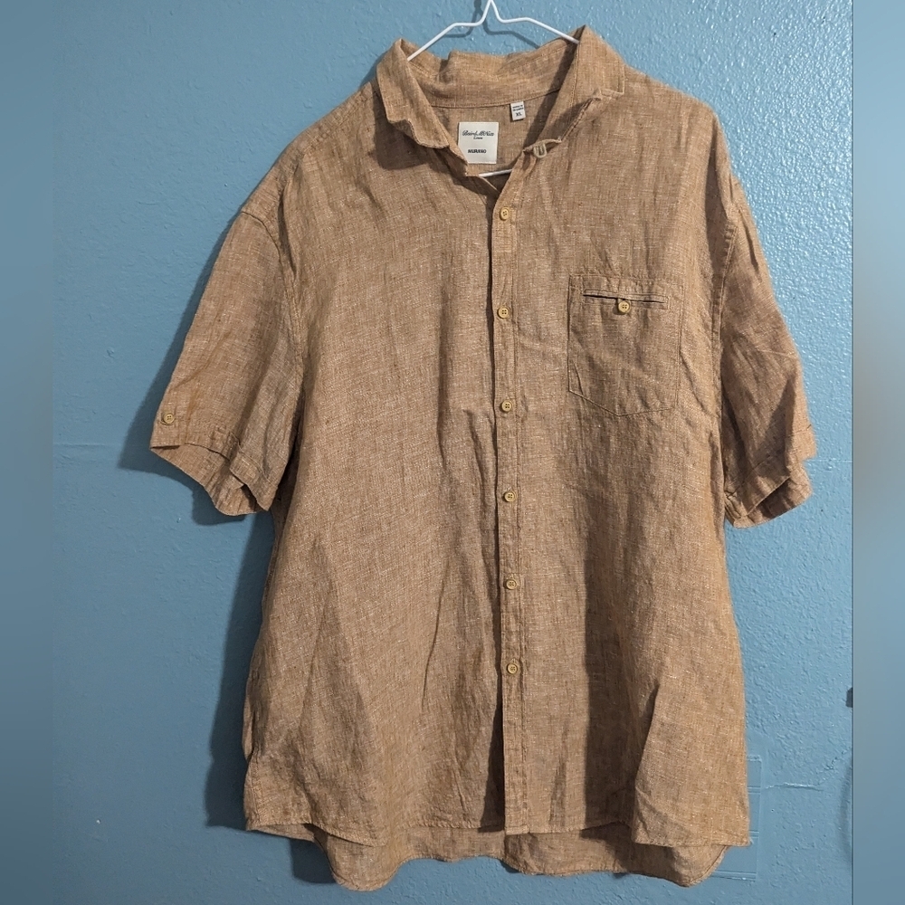 Men's Brown Short Sleeve Shirt